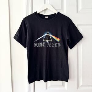 Vintage Anvil Paper Tag Black Pink Floyd Prism Pre Shrunk Cotton Tee Small